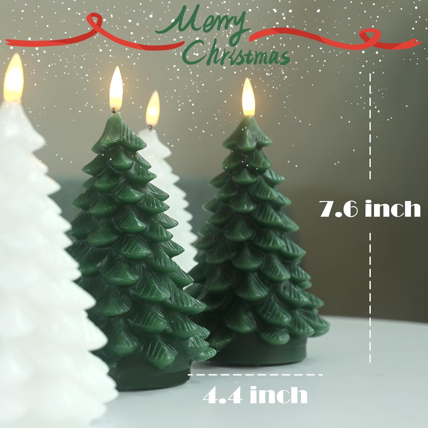 Flameless Candles With Remote Timer, 2 Pack Christmas Tree Candles Battery Operated Led Candles Real Wax Holiday Christmas Decoration For Bedroom Party Festival Gift Green