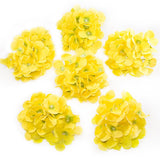 6Pcs Artificial Hydrangea Flower Heads,Stemless Faux Hydrangea Flowers For Home Decor, Fake Flower Heads For Diy Wedding Table Garden Party Decor (Yellow)