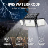 2 Pack 2500LM Solar Flood Lights 270° Wide Angle 3 Head Motion Sensor Security Lights