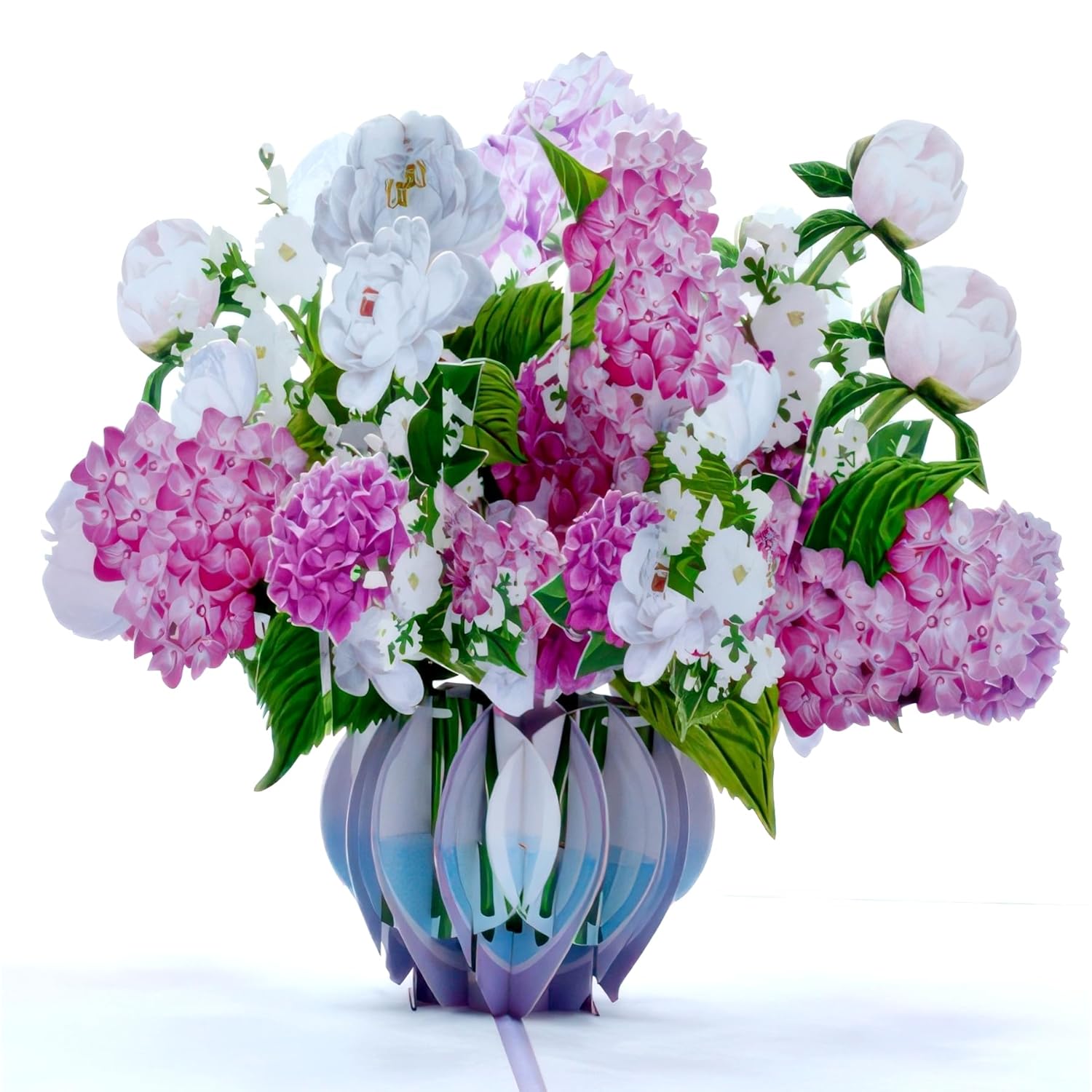 Pink Hydrangea Bouquet Pop Up Card, 3D Blooming Love Greeting Card For Birthday, Mothers Day, Valentines Day, Anniversary, Thinking Of You, All Occassions