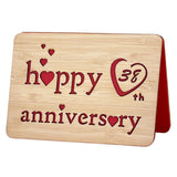 Wooden 38Th Anniversary Card,Handmade Wedding Anniversary Greeting Cards,38Th Anniversary Card For Her,Him,Husband,Wife