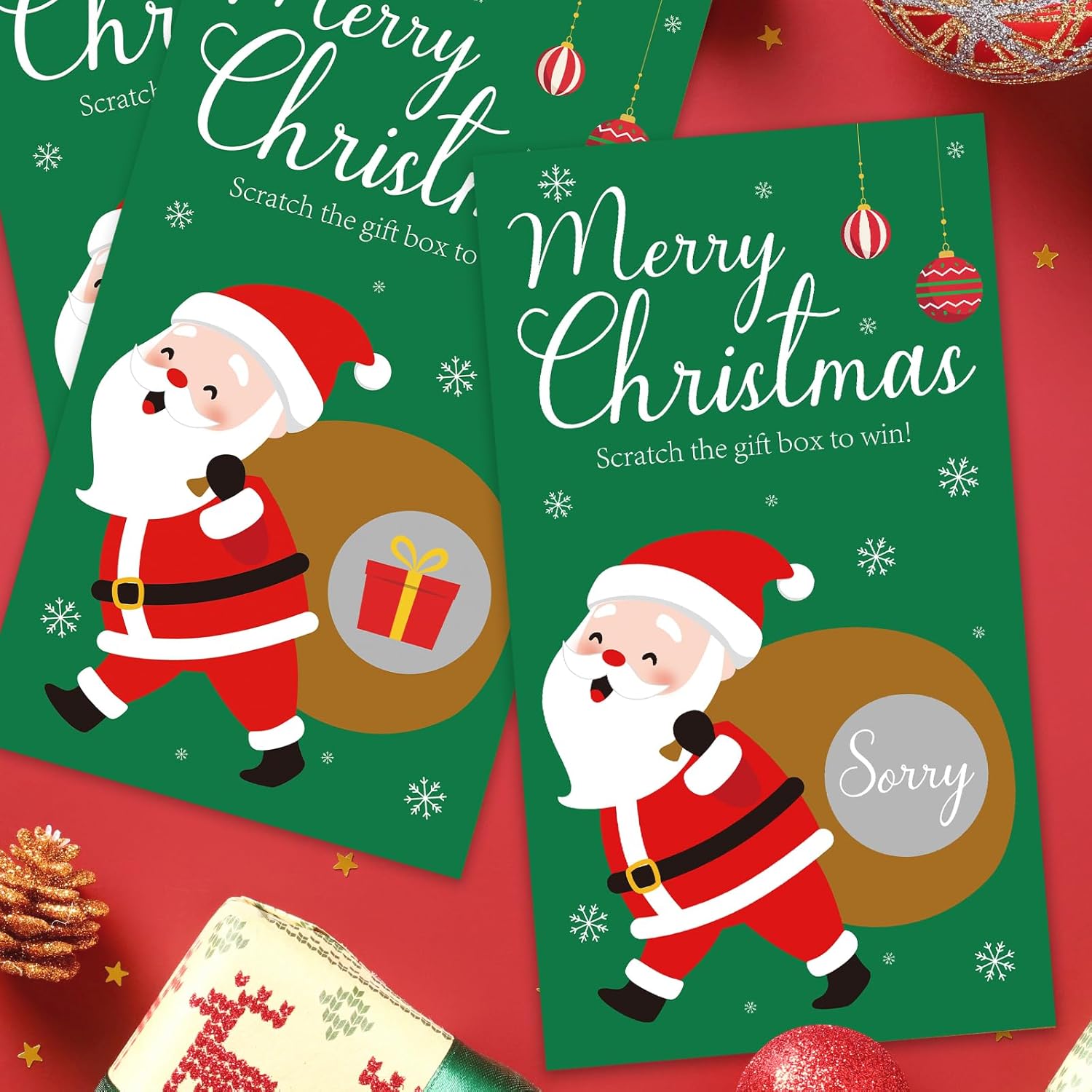 Christmas Scratch Off Cards, Fun Holiday Scratch Off Cards For Party, Christmas Lottery Tickets For Family Activities, Raffle Prize Card