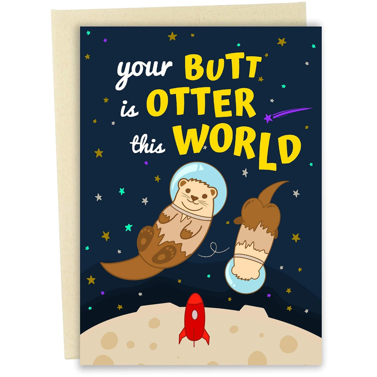 Funny Valentines Day Cards For Him Her | Funny Anniversary Cards For Husband Wife | Birthday Card For Men Women | Otter This World Card