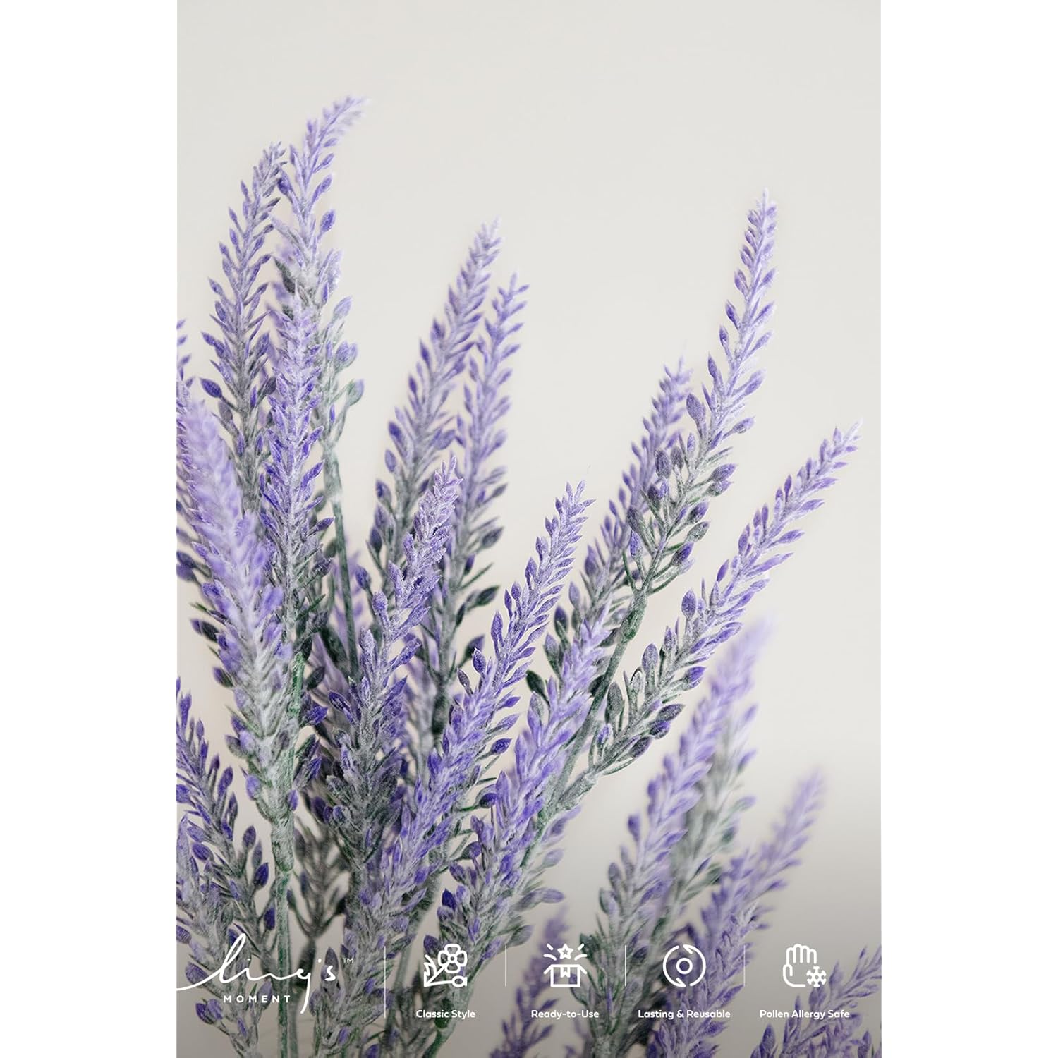 Artificial Purple Lavender, 4 Bushes Fake Lilac Flower For Wedding Bouquet Diy Table Centerpieces And Floral Arrangement Decoration