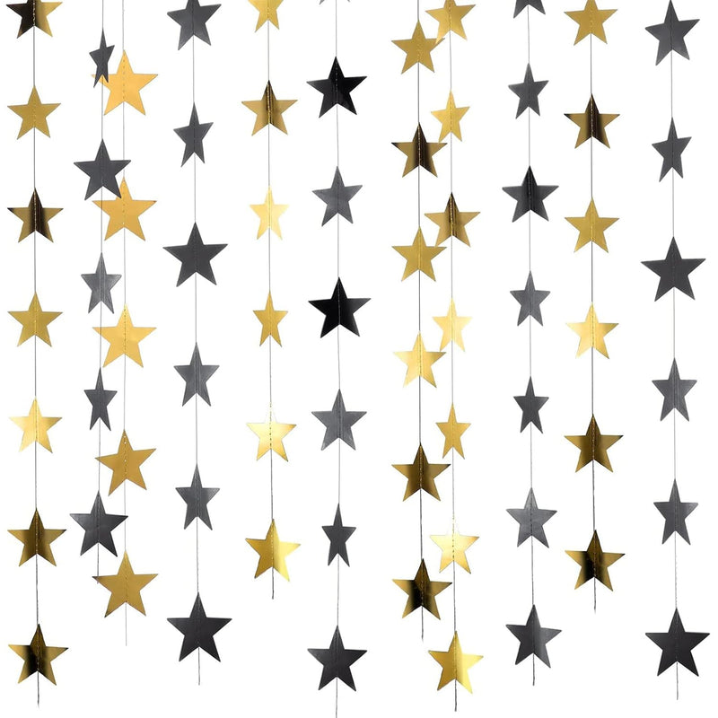 130 Feet Glitter Star Garland Banner Decoration Bright Hanging Bunting