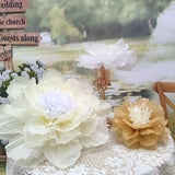 White Gold Large Paper Flower Decorations For Wedding Party Backdrop Diy Home Flower Wall Arrangement Decorations (20''-10'' Assorted) Pack Of 6