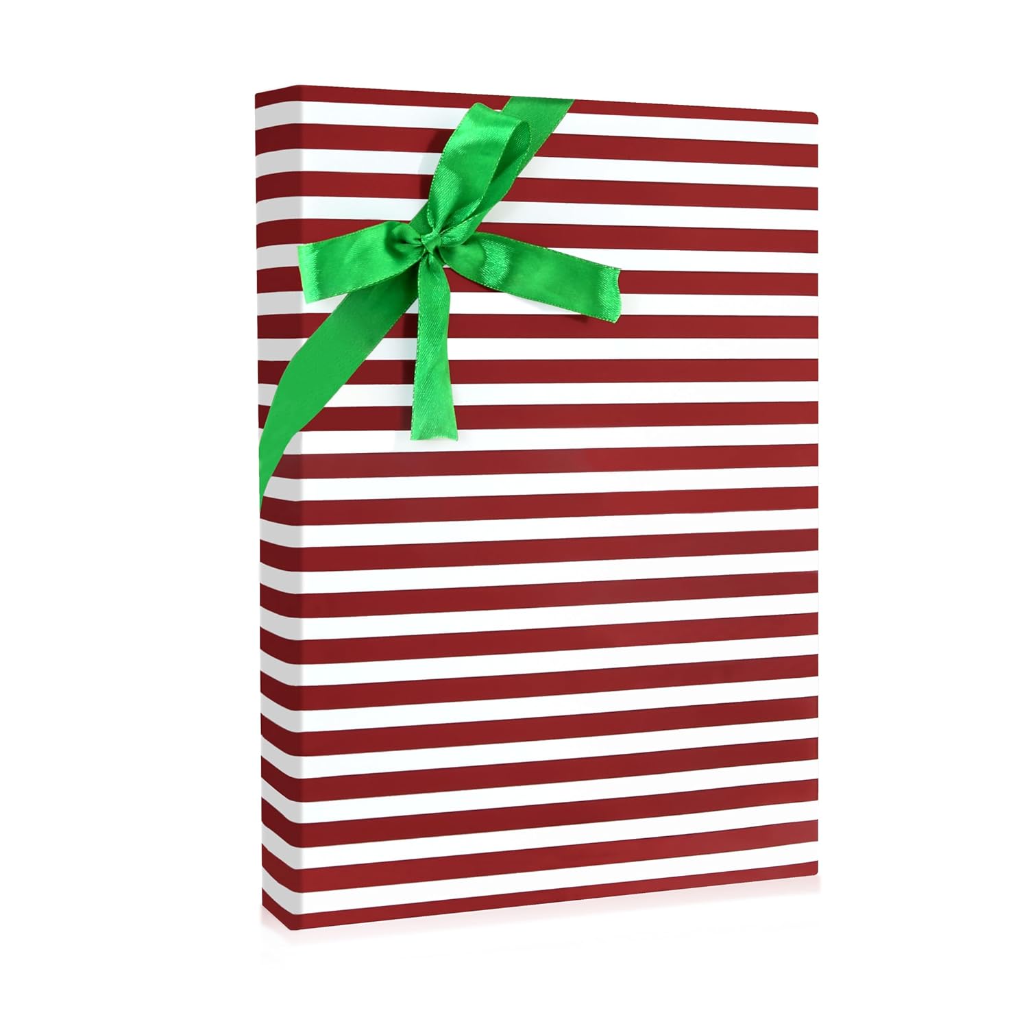 Classic Red & White Stripes Candy Cane Christmas Luxury Holographic Aluminized Foil Wrapping Paper- 1 Mini Roll 17 X 10 Ft Per Roll 14.1 Sq.Ft.Ttl For Women Men On Christmas Season, Birthday, Holiday, Wedding, Baby Shower Celebration