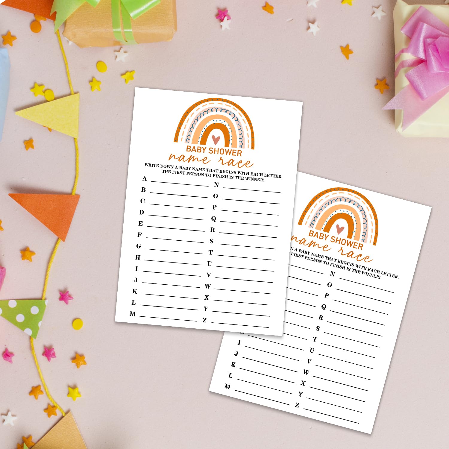 Baby Shower Game, Name Race Baby Shower Game, Fun Games And Activities, Gender Reveal Party Supplies, Baby Shower Decorations, Baby Shower Party Games Supplies & Activities