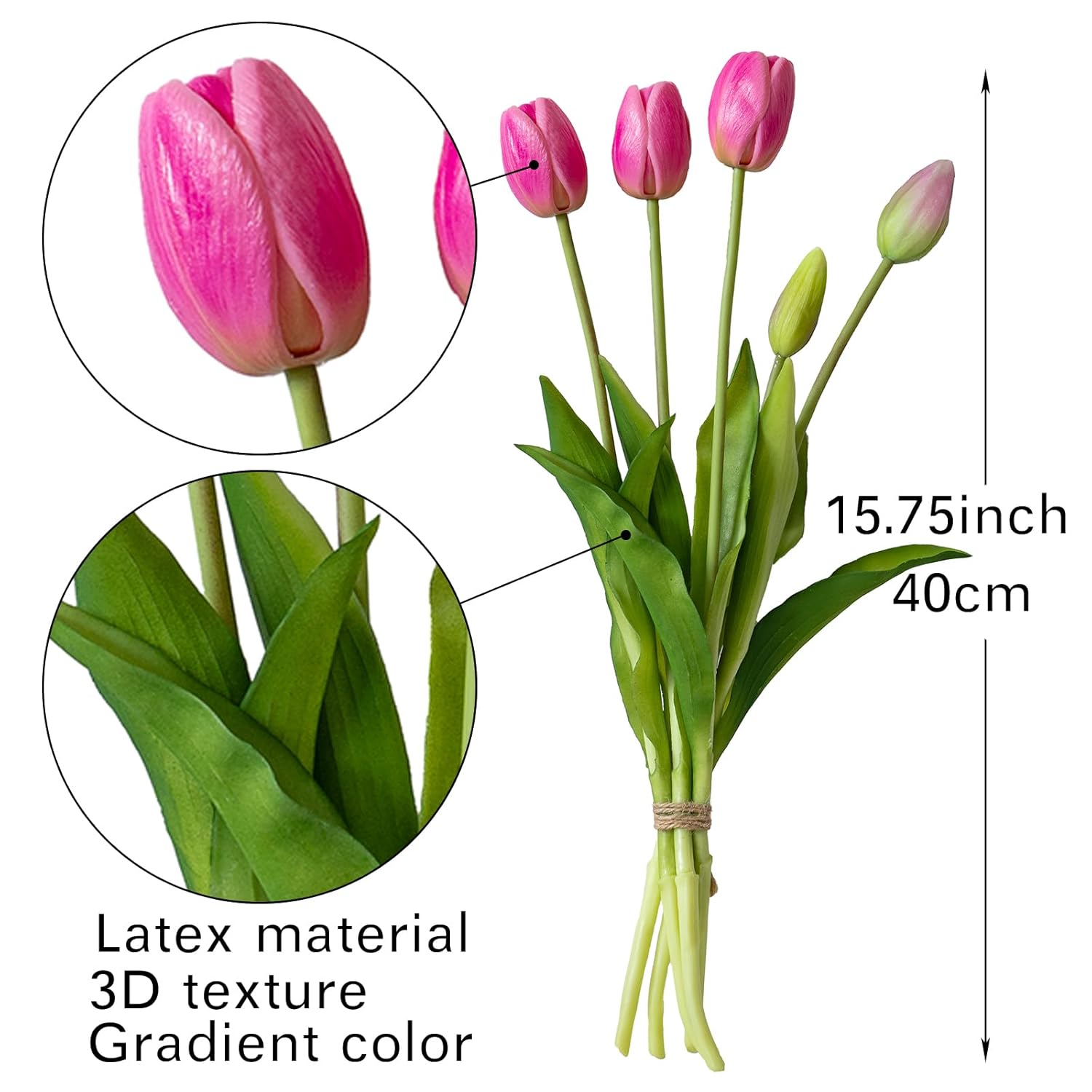 15Pcs Artificial Tulips Flowers, Real Touch Latex Bouquet, Fake Tulips For Office Wedding Party Home Kitchen Garden Decoration-B Peachblow