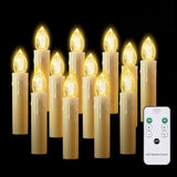 Flameless Christmas Trees Candles, 12Pcs Led Flickering Lights Battery Operated Candlesticks With Remote Timer/Clips, Warm White Window Taper Candles For Home Wedding Halloween Birthday Decor