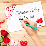 Valentine'S Day Bamboo Wooden Greeting Card(With Envelope), Happy Valentine'S Day Red Love Heart, For Her Him Girlfriend Boyfriend Wife Husband Mum Dad Valentine'S Day Gifts Card