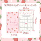 Baby Shower Games For Girl, Strawberry Baby Bingo Card, 25 Hilarious Double-Sided Games For Gender Reveal Party Decorations Supplies Announcement