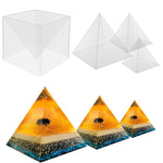 3 Pcs Clear Pyramid Molds For Resin, 3Pcs 4.7''6''7.5'' Inner Large Pyramid Silicone Molds For Epoxy Resin + 1Pcs Plastic Frame, Pyramid Resin Mold Silicone Pyramid Mold For Diy