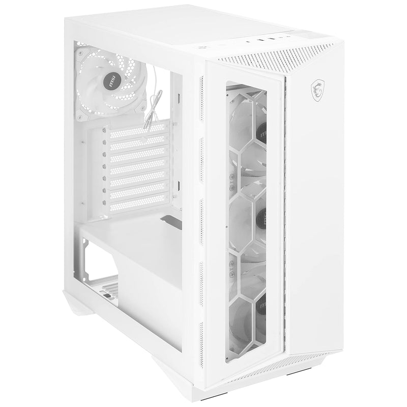 MSI MPG GUNGNIR 110R WHITE - Premium Mid-Tower Gaming PC Case - Tempered Glass