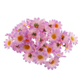 Silk Daisy Flower Head 100Pcs 1.5Inch Purple Artificial Gerbera Fake Flowers Heads For Wedding Party,Home Decoration And Diy Craft