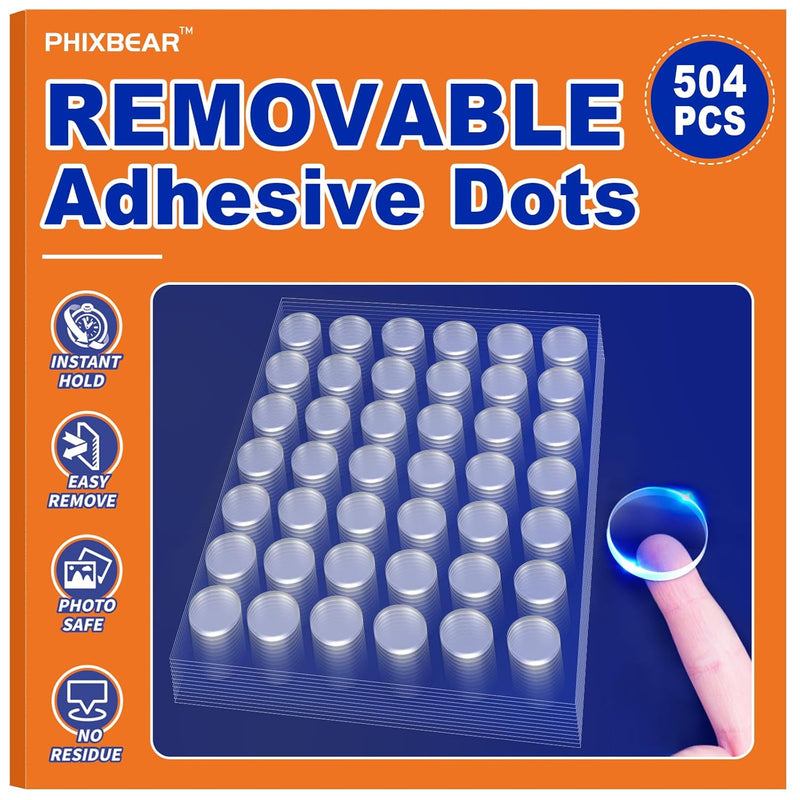 504 Pcs Clear Removable Adhesive Dots, Glue Point Dots For Crafts Balloons Pos