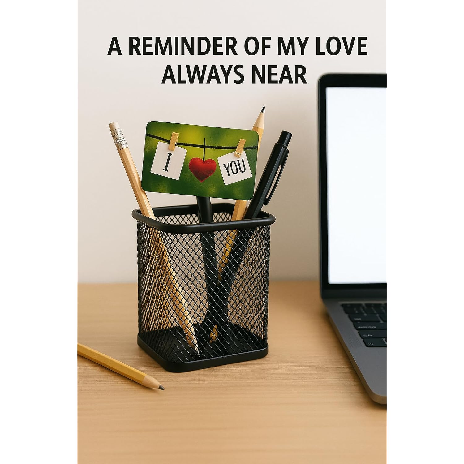 Romantic Scratch Off Card – “I Love You More Than Yesterday” – Mini Love Greeting Card For Him Or Her, Wallet Size Romantic Note, Cute Surprise, Envelope Included