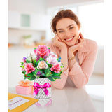 Pop Up Card Floral Bouquets For Women, Dasiy Sunflower Voilet Tulip Dahlia Rose Greeting Set For Grandmother Mom Wife Sister Mother'S Day Birthday Gift, Includes Envelopes And Blank Note Card
