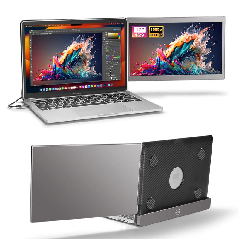 Portable Monitor For Laptop Mac Usb Dual Screen Extender 12'' Fhd 1080P Second