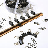 Operation Christmas 1560 Pcs Paper Clips And Binder Clips Assorted Sizes Large Medium Small Binder Clip, Paperclips For Operation Christmas Items Bulk Office Supplies(Black)
