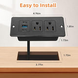 Recessed Furniture Power Strip Flush Mount Desk Outlet with 20W USB-C and 6 ft Cord