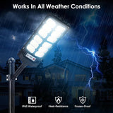 4 Pack 13000LM Solar Street Lights 6500K Waterproof Motion Sensor Security Flood Lights