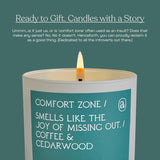 'Comfort Zone' Coconut Soy Wax Candle Jar | Premium Hand Poured & Long Burning | Coffee & Cedarwood Scent | Phthalate-Free | For Home, Office, Gift - 9 Oz