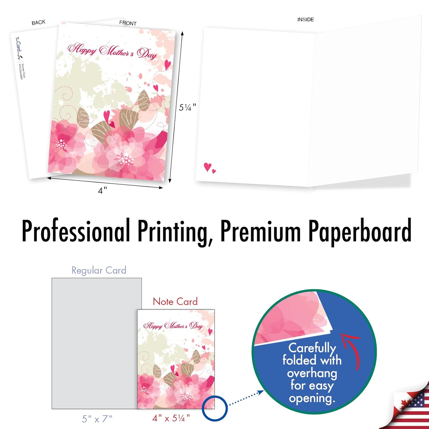 20 Assorted Blank Mother'S Day Notecards Box Set 4 X 5.12 Inch With Envelopes (10 Designs, 2 Each) Summer Floral Am10326Mdb-B2X10
