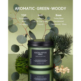 Eucalyptus & Mint Soy Candles For Home Scented, 11.6Oz 70 Hour Burn Aromatherapy Candle Gift For Stress Relief, Meditation, Yoga, Relaxing Spa, Reusable Jar For Men And Women
