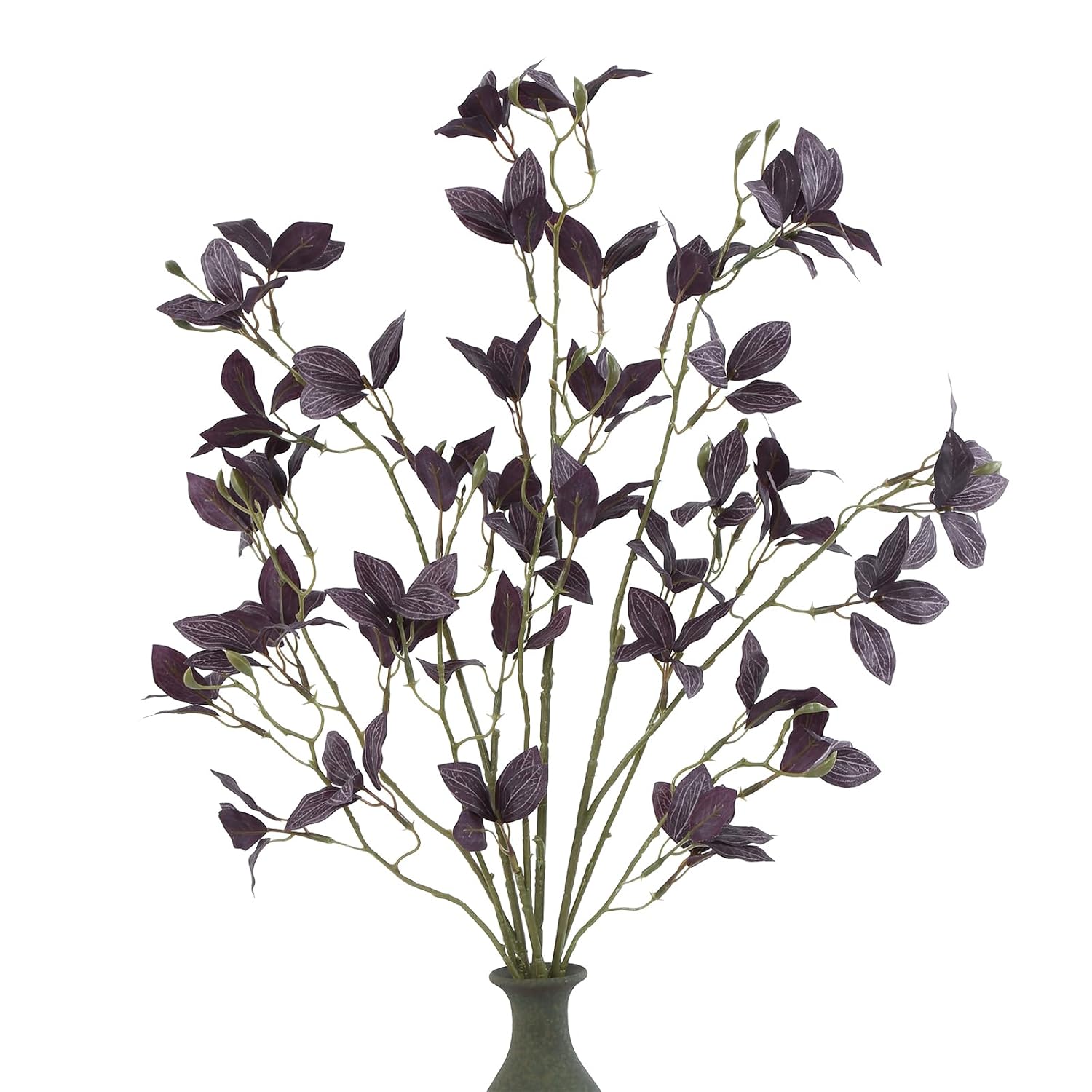 6 Pcs Artificial Greenery Branches Fake Greenery Stems Artificial Plants For Vase Filler, Faux Leaves Branches For Diy Home Centerpieces Table Decor(Plum)