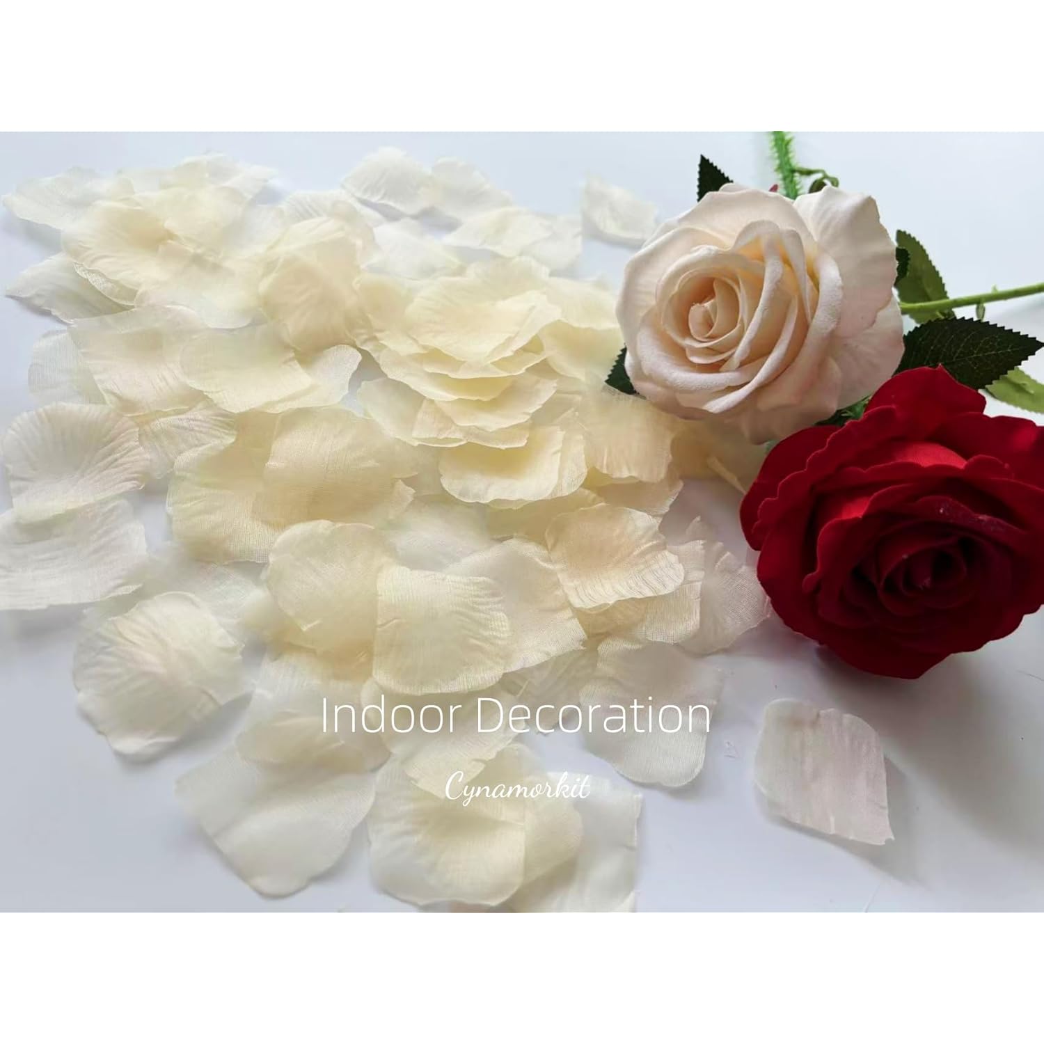 Champagne Rose Petals 1000 Pcs Fake Silk Rose Petals For Wedding, Proposal, Engagement, Artificial Flower Petals For Valentine’S Day, Party, Anniversary, Table Decoration (Champagne)