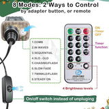 165FT Plug In Fairy Lights 500 LED Warm White Copper String Lights with Remote Timer 8 Modes Dimmable Waterproof for Holiday Decor
