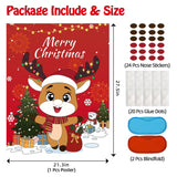 Christmas Games - Pin The Nose On The Reindeer Games For Families Party, Cute Indoor Christmas Home Decor Party Decorations, Xmas Activities Presents Holiday Decor, Red