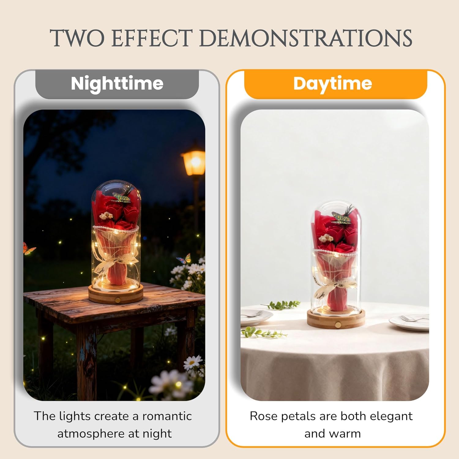Artificial Flowers Fresh Bouquet Preserved Flowers Red Roses Glass Flower With Lighting Christmas And Birthday Gifts For Women