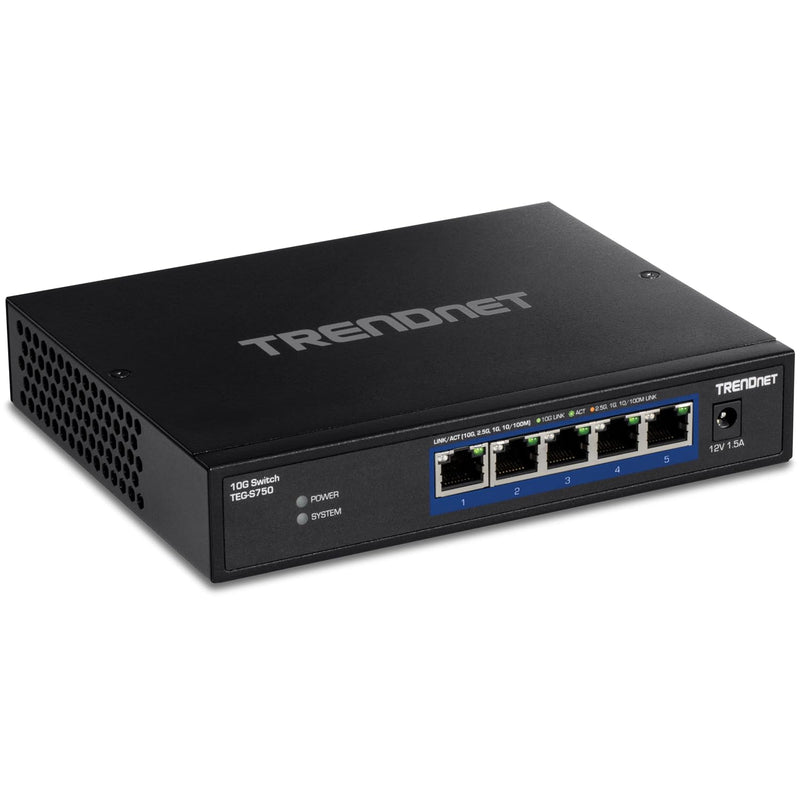 TRENDnet 5-Port 10G Switch, 5 x 10G RJ-45 Ports, 100Gbps Switching Capacity, S