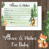 Woodland Creatures Baby Shower Games - 50 Advice Cards For Mommy - Forest Animals - Guest Book Alternative - Well Wishes - Predictions - Rustic Woodland Party Supplies (50 Advice & Wishes Cards)