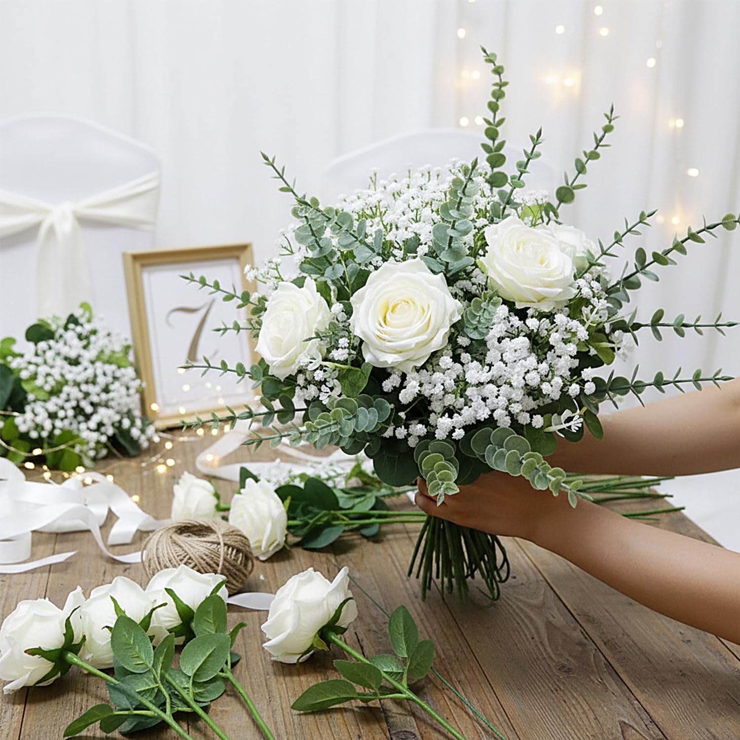 120 Pcs 4 Kinds Mixed Eucalyptus Greenery Stems, Baby Breath Flowers Artificial Bulk And Greenery Stems For Diy Bouquets Wedding Home Floral Decor (120 Pcs 4 Kinds Mixed Eucalyptus Greenery)