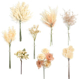 Champagne Artificial Greenery Stems Box Set, 51Pcs 8 Kinds Faux Plants & Fake Flowers For Wedding Diy Bouquets Floral Arrangement Table Centerpieces Home Decor