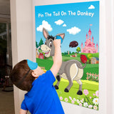 Pin The Tail On The Donkey Game For Birthday Party, Fun Carnival Farm Party Activity Crafts With Tail Stickers And Eye Mask, Party Decorations Supplies For Boys Girls