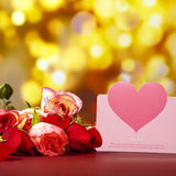 50Pcs Folding Love Greeting Card Diy Birthday Card Teachers Day Easter Card Thanksgiving Card Christmas Card Wedding Card Blank Small Card Event Gift For Valentine'S Day Birthday Card