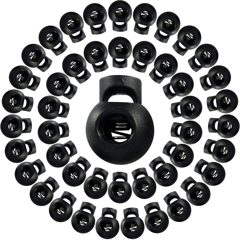 50 Pieces Spring Cord Lock Round Toggle Stoppers Cord Rope End Single Hole Cor