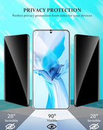 2+2 Pack Privacy Screen & Camera Lens Protector for Samsung S25 Plus, Anti-Spy, Fingerprint ID