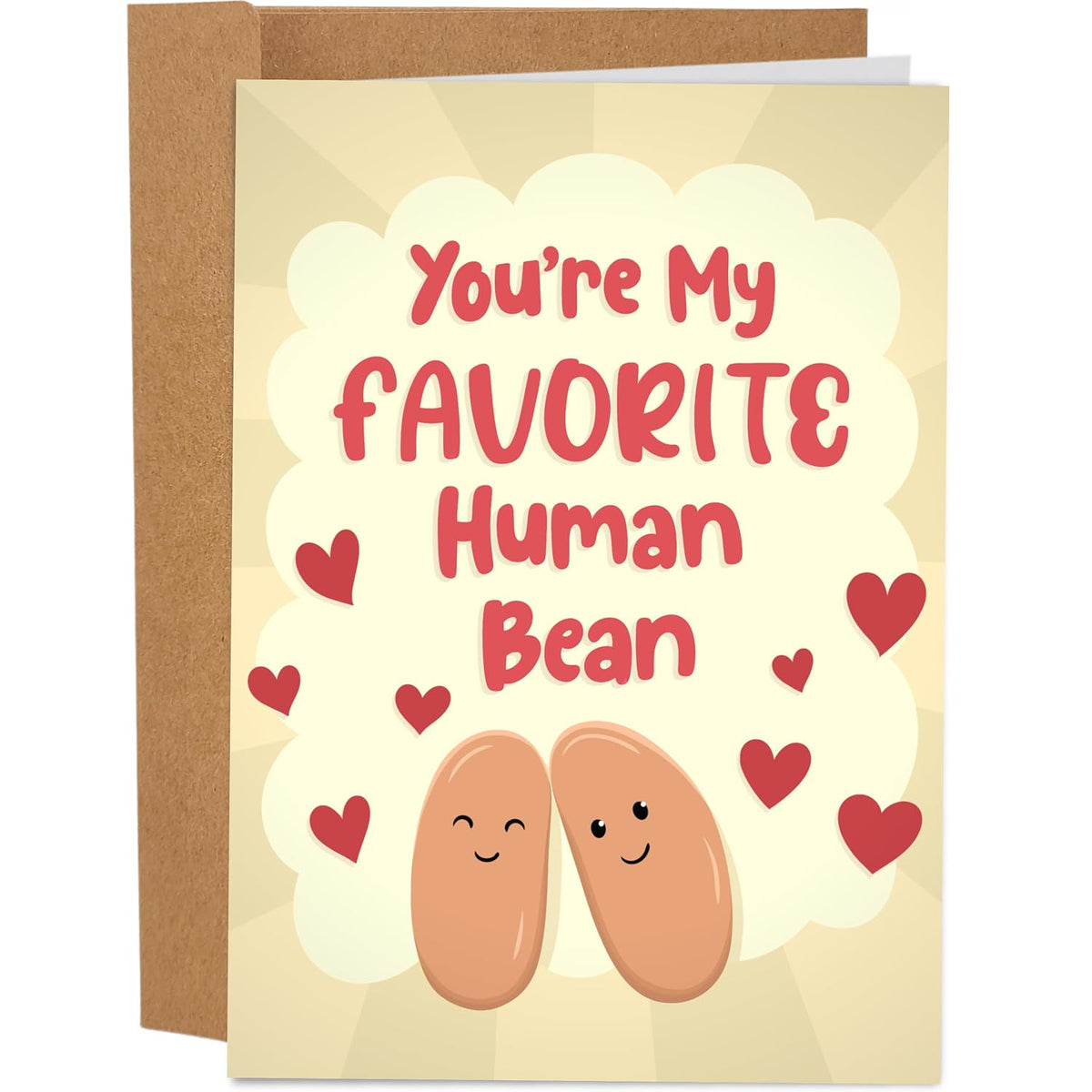 Funny Birthday Card For Him Her | Bean Anniversary Cards For Husband Wife | Naughty Dirty Inappropriate Valentine'S Day Card | 5 X 7 Inch You'Re My Favorite Human Bean Card
