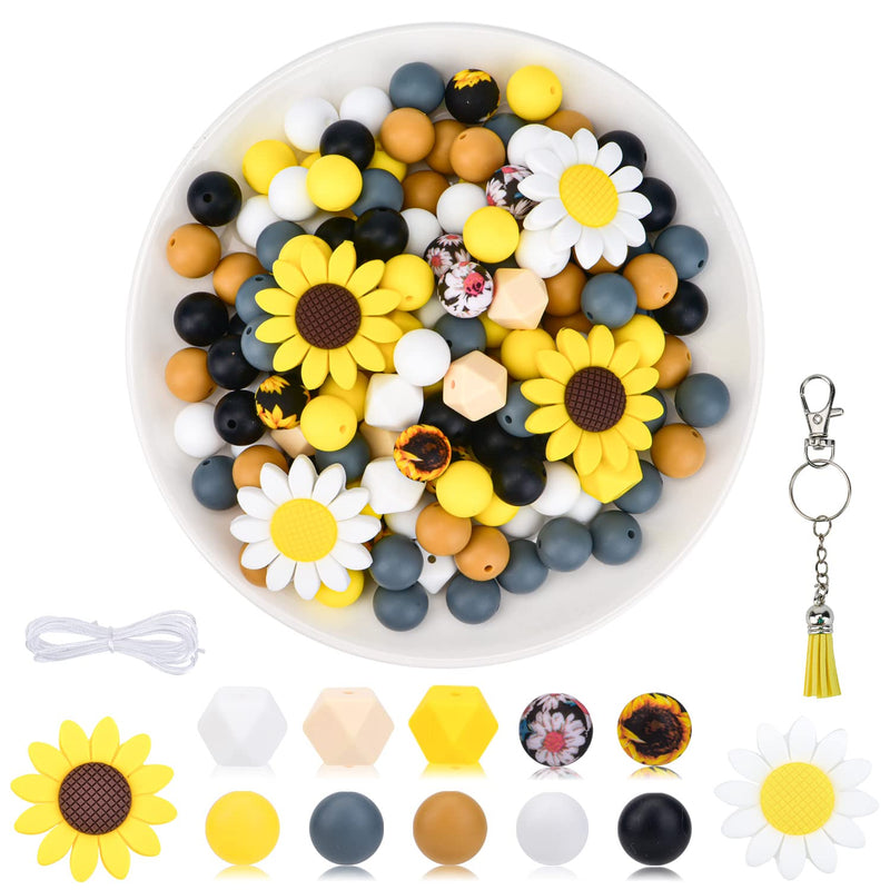 155 Pcs Silicone Beads For Keychain Accessories Jewelry Bracelet Neckl