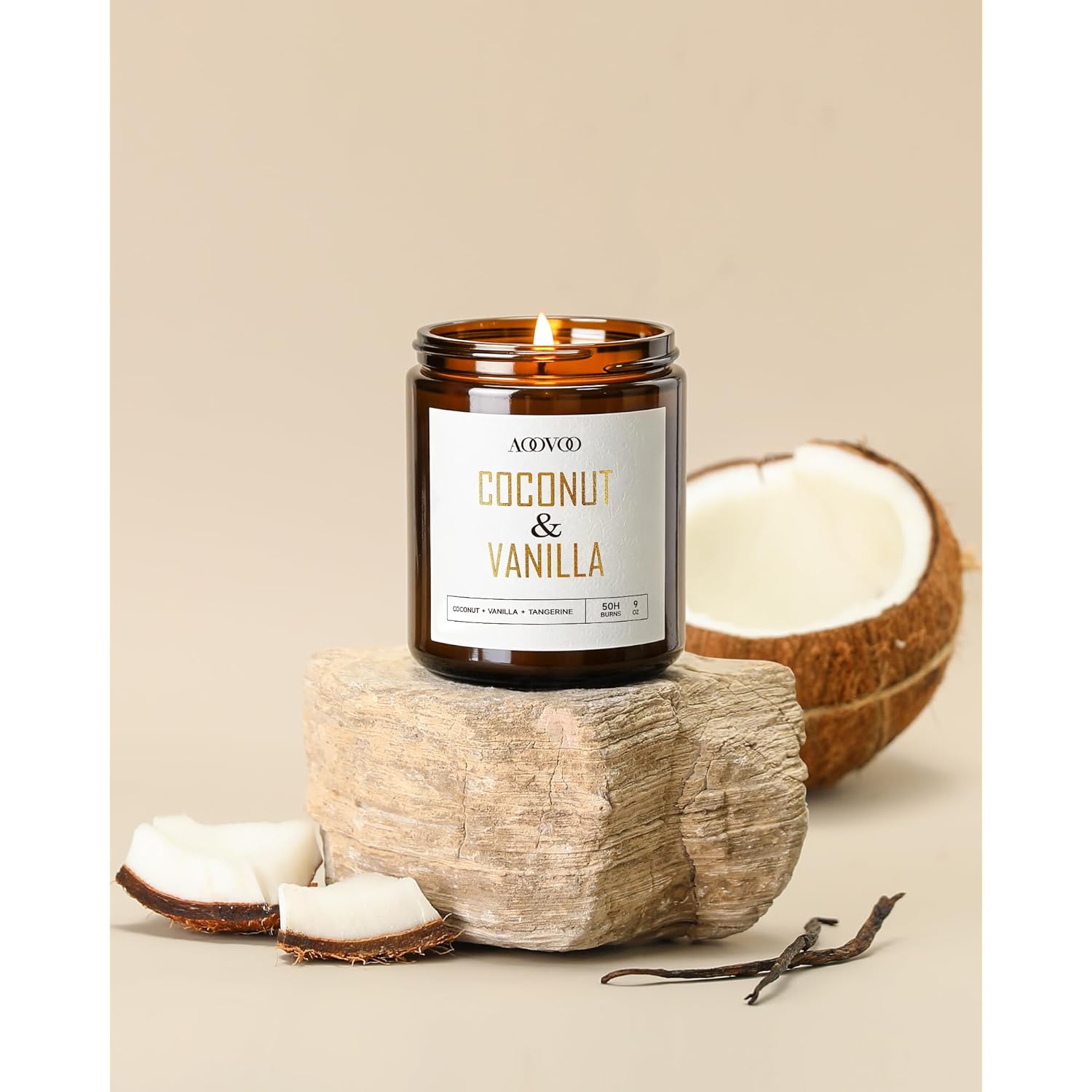 Coconut Vanilla Candles - 18 Oz Scented Candles, Aromatherapy Candle, Soy Candle For Home Scented