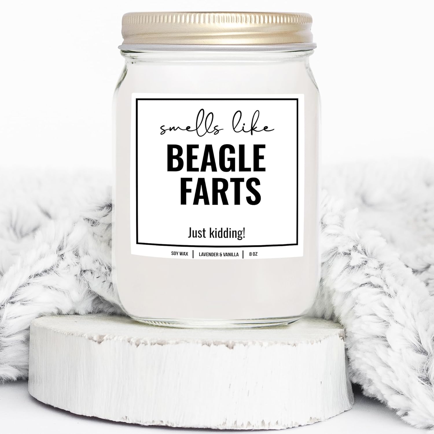 You Nique Designs Smells Like Beagle Farts Soy Candle 8Oz - Dog Farts Candle Gifts For Beagle Lovers - Beagle Gifts For Women, Men - Beagle Dad, Dog Mom Presents (Lavender & Vanilla)