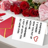 Happy Valentines Day Gifts For Him Her, Humorous Mens Birthday Vday Wedding Anniversary Card, Sometimes I Wonder How You Put Up With Me…