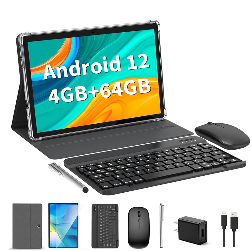 Android Tablet, 10 Inch Android 12 Tablet, 2 In 1 Tablet With Keyboard, Mouse,