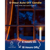 4 Pack Battery Operated Window Candles With Timer, Window Candle Lights With Removable Candle Holders, Led Christmas Candles For Christmas Windows, Mantel, Dining Table, Gloss Gold