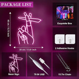 Pink LED Hand Neon Sign USB Wall Light Gesture Neon Decor for Nail Salon Bedroom Bar Girls Room